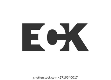 Diseño del logo de ECK. Letra inicial EC K estilo de letra en negrita para startups tecnológicas, consultoría, marca corporativa. Nombre creativo de la empresa, titulares de la tipografía, identidad, logotipo de moda. Ilustración vectorial.