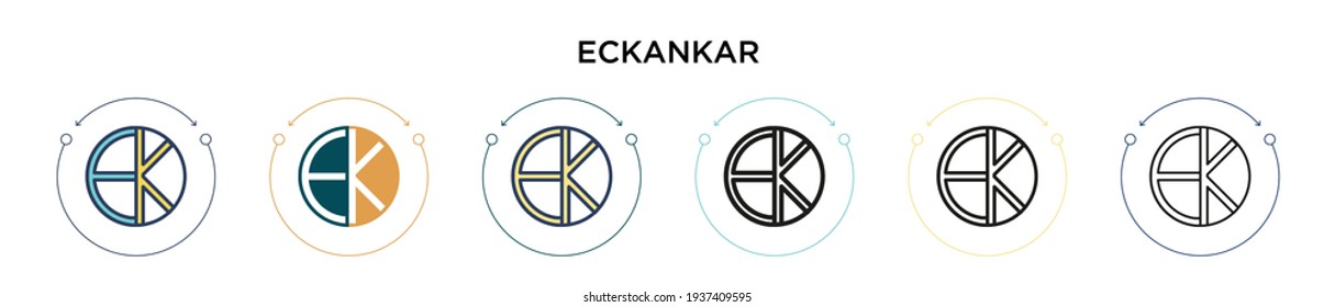 Eckankar icon in filled, thin line, outline and stroke style. Vector illustration of two colored and black eckankar vector icons designs can be used for mobile, ui, web