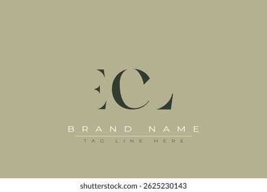 Diseño de logotipo de carta abstracta ECL. Este logotipo está diseñado por tres letras abstractas.