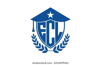ECL initial letter academic logo design vector template. monogram, abstract, school, college, university, graduation, symbol, shield, model, institute, educational, coaching canter, tech, sign, badge