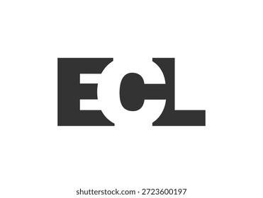 ECL-Logo-Design. Anfangsbuchstabe E C L fett Schriftstil für Tech-Startups, Beratung, Corporate Branding. Name des kreativen Unternehmens, Schlagzeilen, Typografie, trendige Logoart. Vektorgrafik.