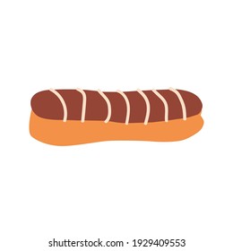 Eclair Bäckerei Süßigkeiten Design realistische Design-Vektorgrafik einzeln auf weißem Hintergrund 
