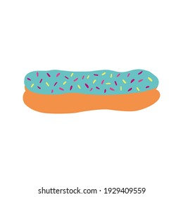 Eclair bakery sweets design realistic design realistic vector illustration isolated on white background 