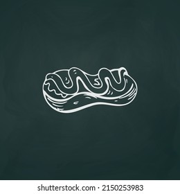 Eclair cake thin white lines on a textured dark background - Vector illustration
