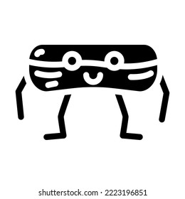 eclair dessert character glyph icon vector. eclair dessert character sign. isolated symbol illustration