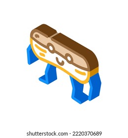 eclair dessert character isometric icon vector. eclair dessert character sign. isolated symbol illustration