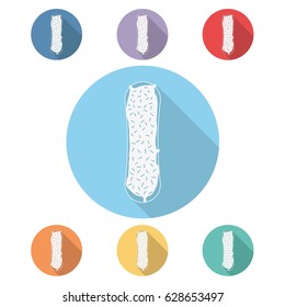 Eclair flat vector icon set
