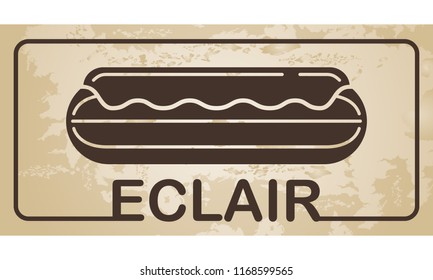 Eclair - french dessert - vector