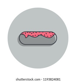 eclair icon in badge style. One of web collection icon can be used for UI, UX