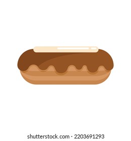 Eclair icon. Flat illustration of eclair vector icon isolated on white background