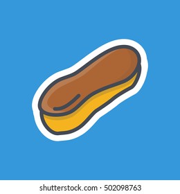 Eclair Icon Stickers Food Bakery