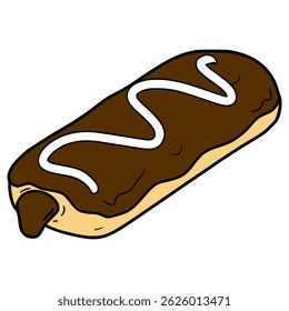 eclair illustration hand drawn isolated vector