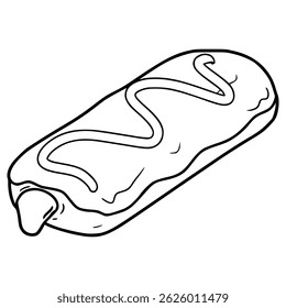 eclair illustration hand drawn outline vector