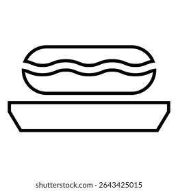 Design de ícone de linha Eclair. Ilustração vetorial do símbolo de contorno preto fino Eclair. ícone de traçado editável no plano de fundo transparente.