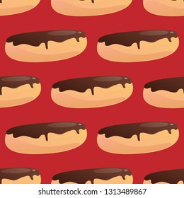 Eclair seamless pattern vector illustration