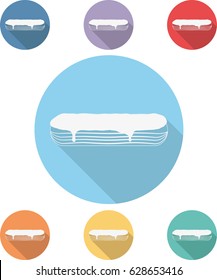 Eclair side flat vector icon set