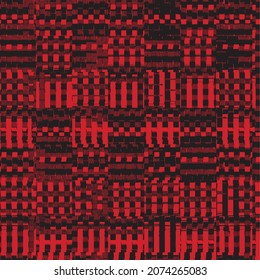 Eclectic fabric plaid seamless pattern with irregular lines, stripes, geometric doodle shapes, squares