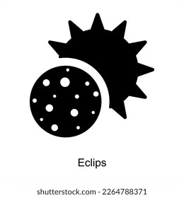 Eclips and weather icon concept