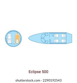 Esquema de avión Eclipse 500. Guía de Aviación Civil