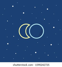 Eclipse background line icon illustration