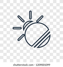 Eclipse concept vector linear icon isolated on transparent background, Eclipse concept transparency concept in outline style