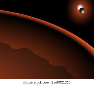 Eclipse in the deep space with two planets and star