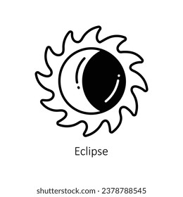 Eclipse doodle Icon Design illustration. Space Symbol on White background EPS 10 File