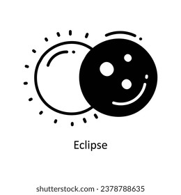 Eclipse doodle Icon Design illustration. Space Symbol on White background EPS 10 File