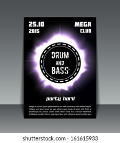 Eclipse drum and bass party flyer print, poster or banner
