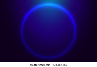 Eclipse. Glowing circle on a dark blue background