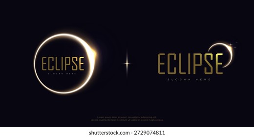 eclipse brilhando com o design do logotipo da luz solar