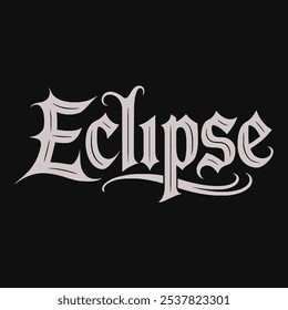 Eclipse Halloween text Typography Scarry Horror vector transparent background