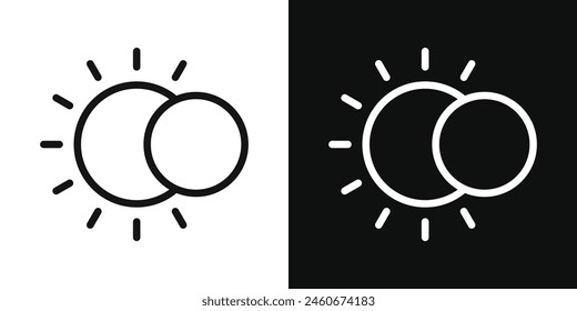 Eclipse Icon Collection. Solar and Lunar Eclipse Vector Symbol.