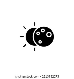 eclipse icon designed in solid style in season icon theme and decorated with moon icon and nature icon elements