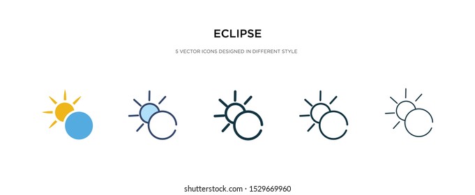 eclipse icon in different style vector illustration. two colored and black eclipse vector icons designed in filled, outline, line and stroke style can be used for web, mobile, ui