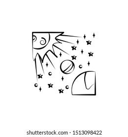 Eclipse icon. Element of space hand drawn icon