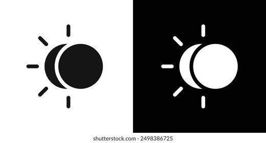 Eclipse icon flat line symbol set.