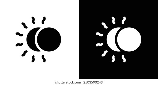 Eclipse icon Flat vector set outline