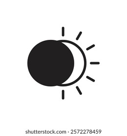 Eclipse icon Flat vector set outline