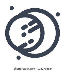 Eclipse Icon, Illustration of Astronomy, Geographic, Sky, Solar System  with Filled and Line Style for Website User Interface  Mobile and Wallpaper