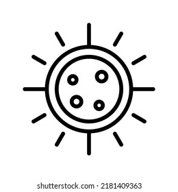 Icono de eclipse. Diseño De Estilo De Arte De Línea Aislado En Fondo Blanco