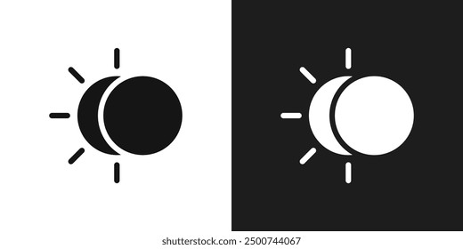 Eclipse icon line art vector