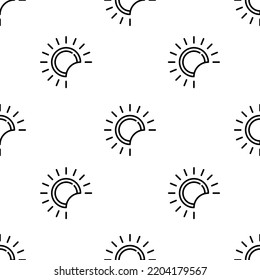 eclipse icon pattern. Seamless eclipse pattern on white background.