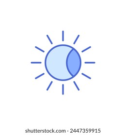 
Icono de eclipse, ícono de fenómeno aislado sobre fondo blanco, apto para Sitios web, blogs, logos, Diseño gráfico, redes sociales, UI, App móviles, Ilustración vectorial