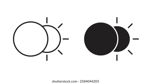 Eclipse icon set in thin line. vector illustrations for web