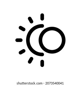 Eclipse icon, simple vector line style, editable stroke
