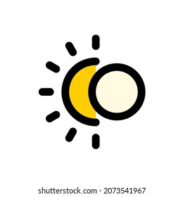 Eclipse icon, simple vector outline color style