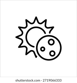 Icono de eclipse. Símbolo del eclipse solar. Ilustración vectorial para el Diseño web. Aislado sobre fondo blanco.