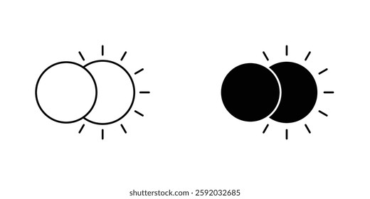 Eclipse icon symbol collection on white background.