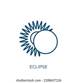 eclipse icon. Thin linear eclipse outline icon isolated on white background. Line vector eclipse sign, symbol for web and mobile